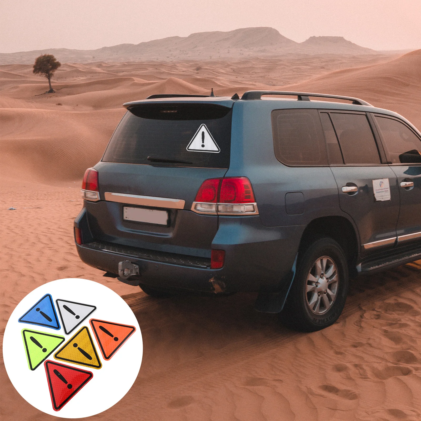 

1Set Car Safety Reflective Stickers Triangular Danger Signs High Visibility Warning Labels for Rear Car Outdoor Use