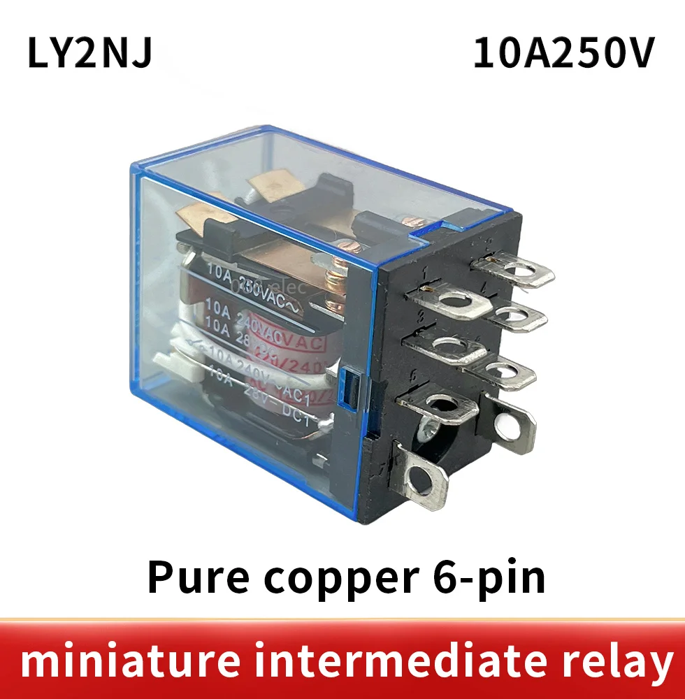 

10Pcs General Purpose LY2NJ HH62P Electronic Micro Electromagnetic Relay LED Lamp 10A 8 Pins Coil DPDT DC12V 24V AC110V 220V