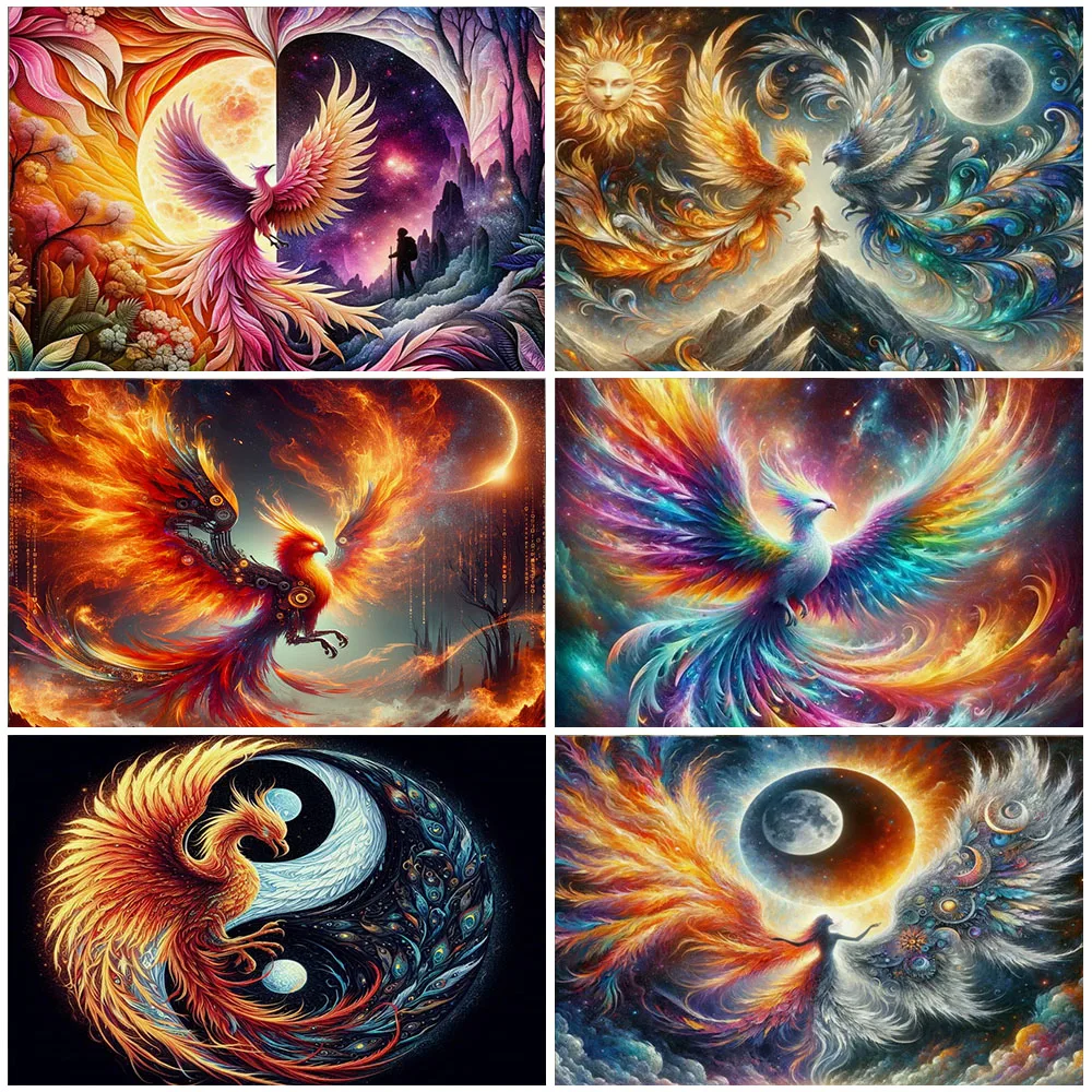 

Colorful Phoenix Goddess Ancient Chinese Theme Backdrop Party Decorations Red And Blue Photography background Shower Supplies