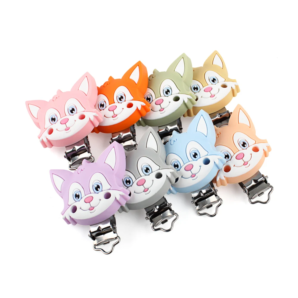 1Pcs Silicone Pacifier Clip Bear Unicorn Fox Mouse Animals Shape BPA Free Silicone Pacifier Holder Teething Toys Accessories