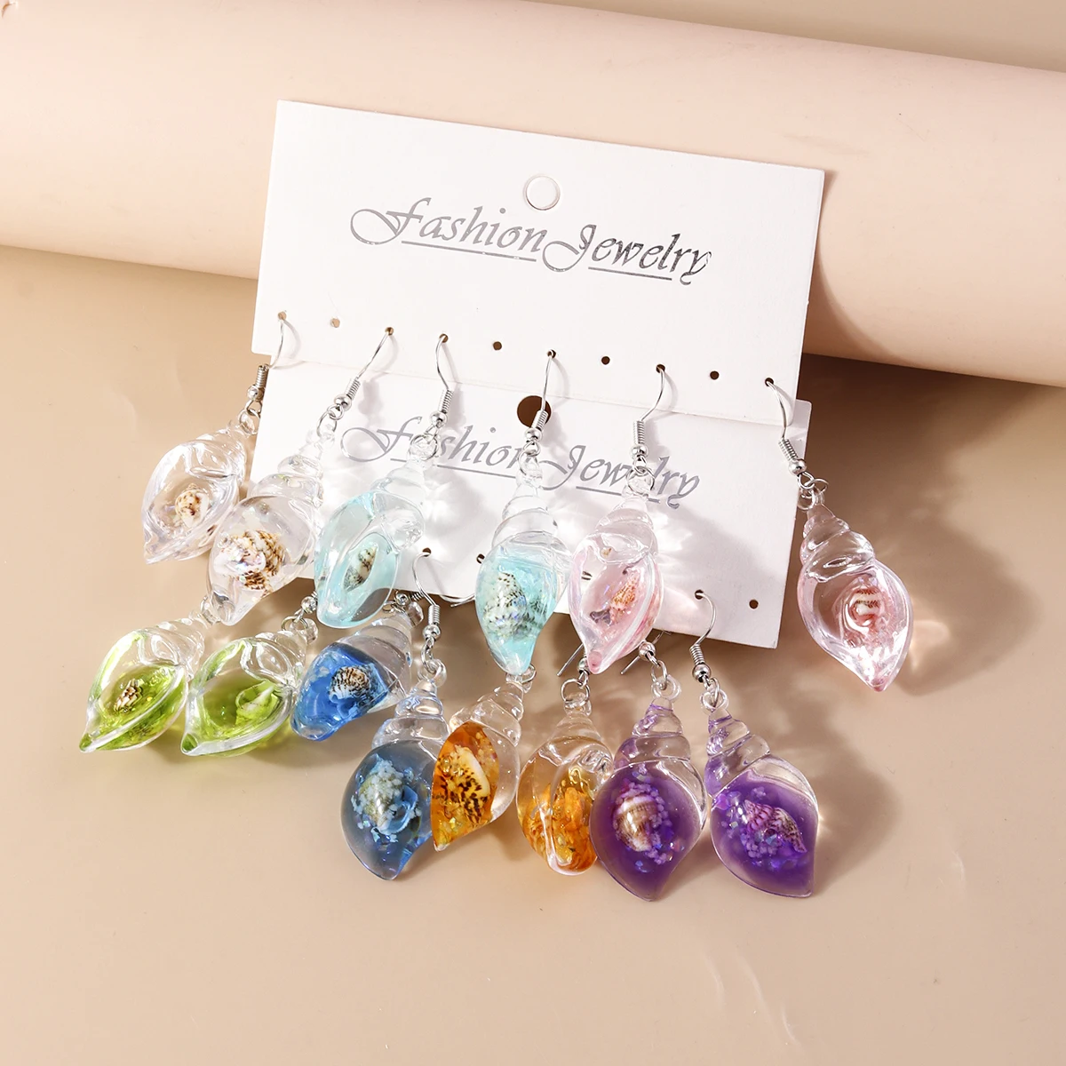 Aihua Colorful Resin Summer Beach Shell Conch Earrings for Women Girls Vacation Earrings Brincos Sweet Jewelry Gifts