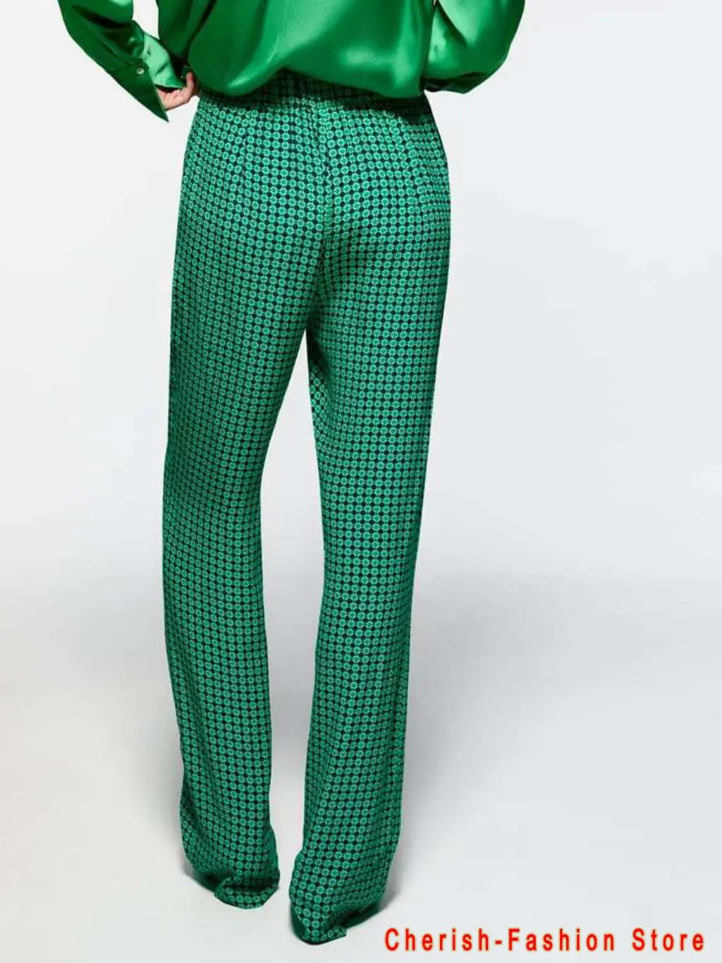 2022 Summer Fashion Women Business High Waist Work Pants Geometric OL Office Lady Candy Colors Green Sim Fitness Pencil Trousers