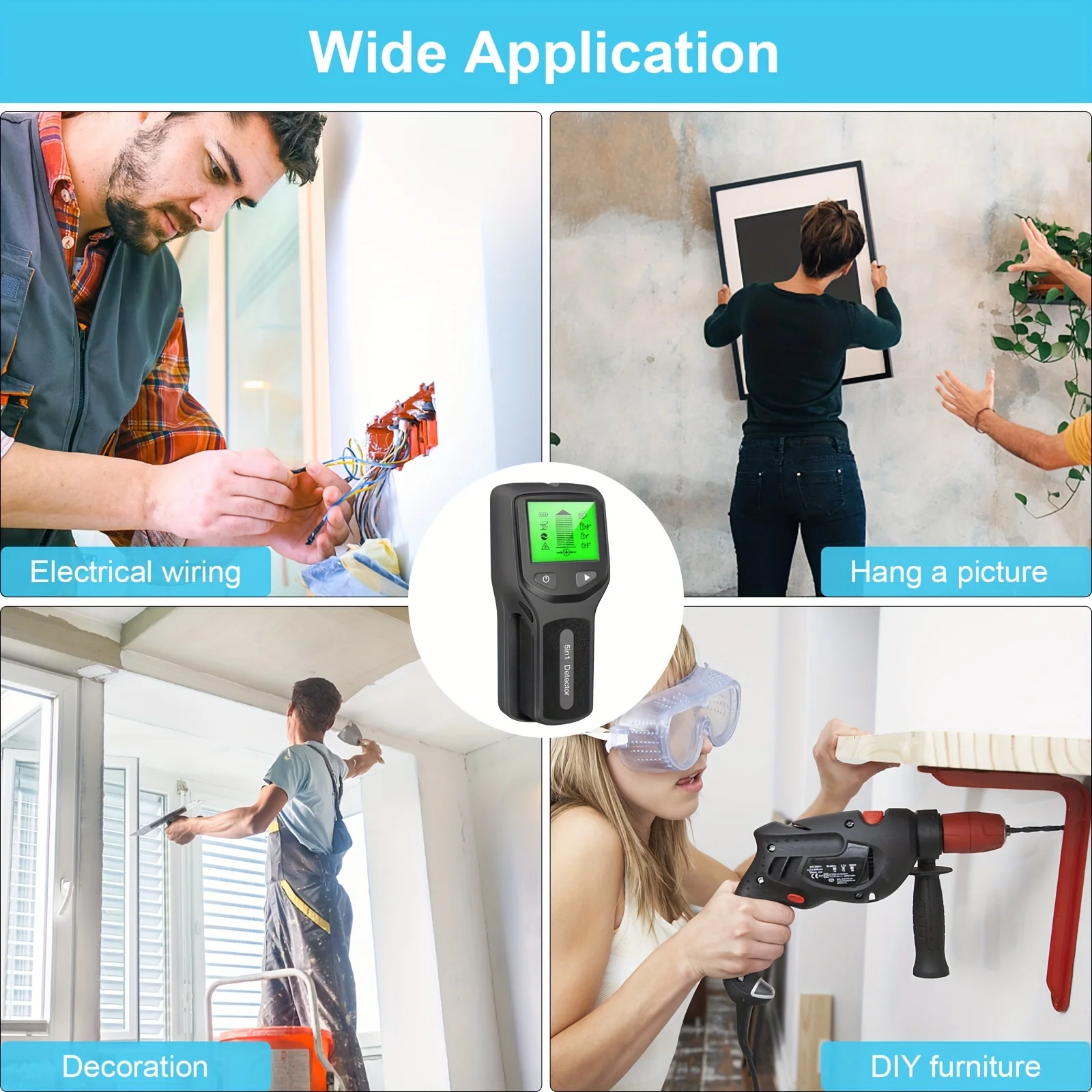 5in1 Wall Scanner Detector Met - Stud Finder Wall Scanner 5 In 1 评论和价格