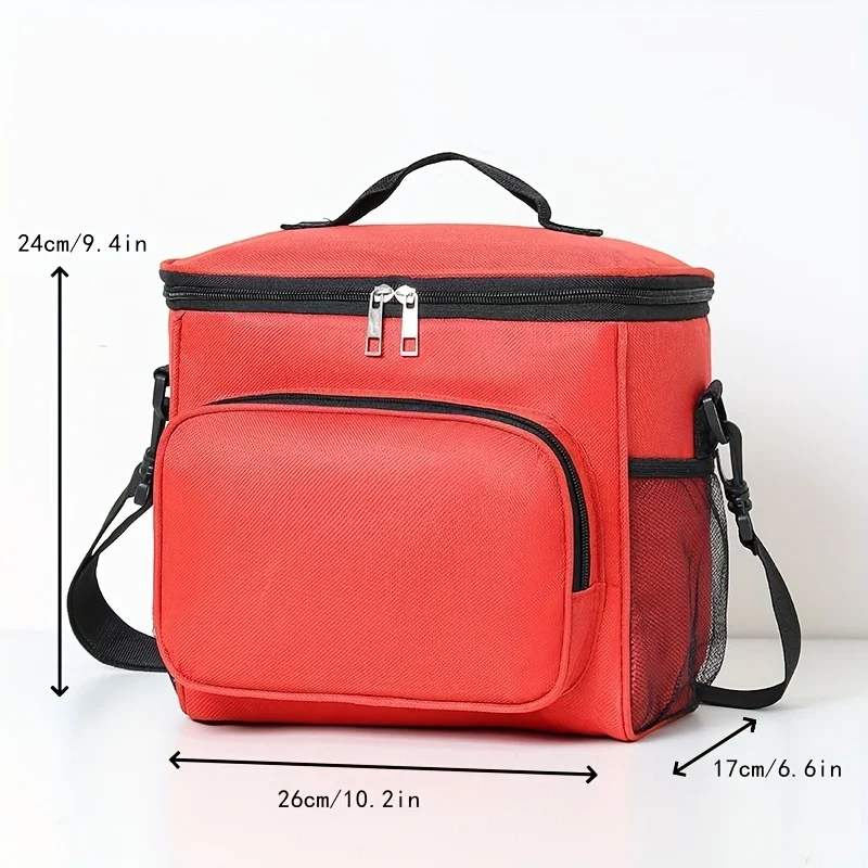 Portable bento bag with rice insulated large capacity crossbody insulated bag