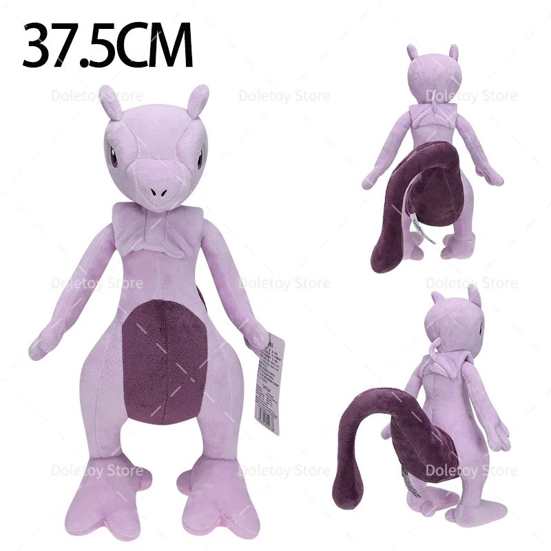 37cm Original Pokemon Plush Toy Mewtwo Anime Soft Stuffed Animal Toy Kawaii Cartoon Dolls Christmas Birthday Gifts for Children