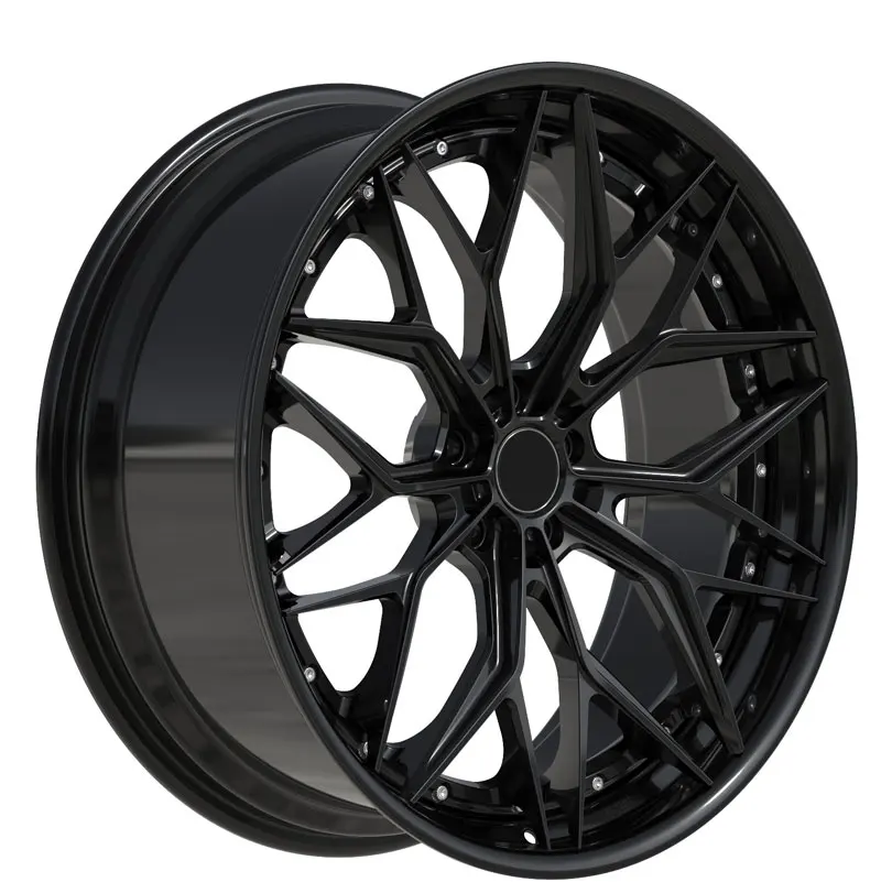 

Forged Wheels 2 Piece Aluminum Alloy Rims 20 21 22 Inch Gloss Black Custom Wheels For 5x112 Passenger Car Wheels