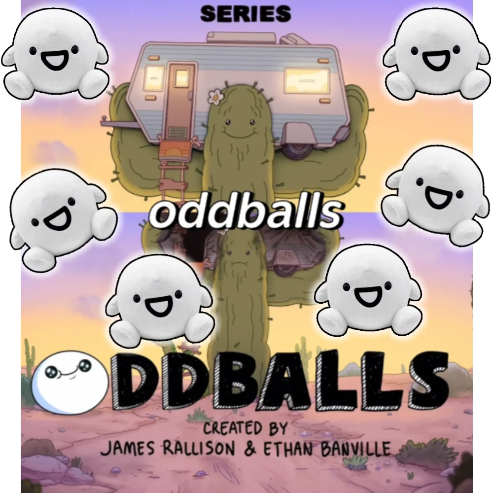 

New Oddballs James Plush Toy Round White Bubble Character Squishy Stress Relief Doll Soft Stuffed Animal Kids Birthday Gift