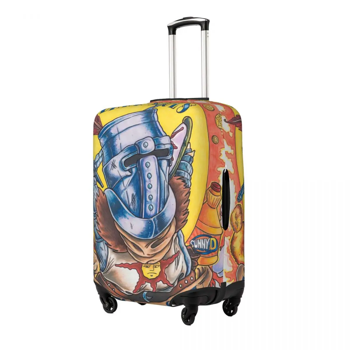 The Souls Of Knight Print Luggage Protective Dust Covers Elastic Waterproof 18-32inch Suitcase Cover Travel Accessories