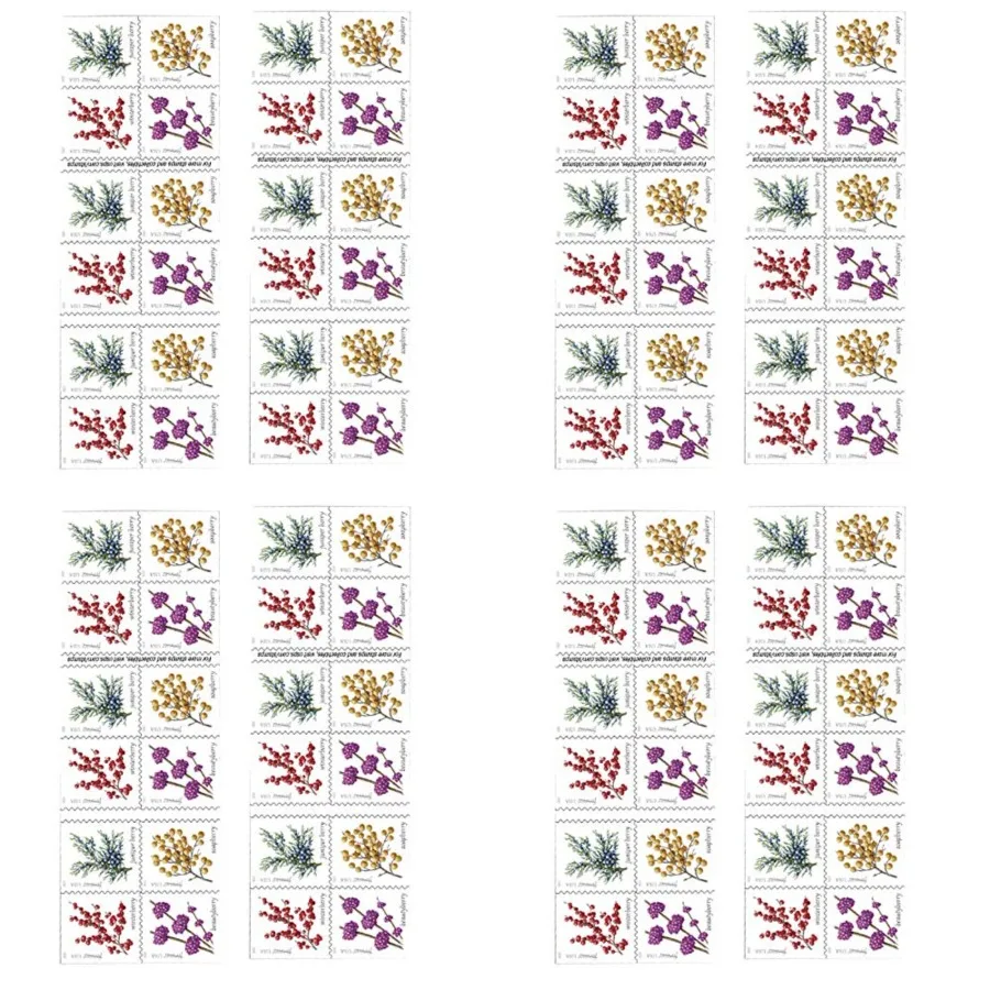 

Winter Berries 2 Books of 20 First Class Forever US Postage Stamps Wedding Celebrate Engagement 40 Stamps