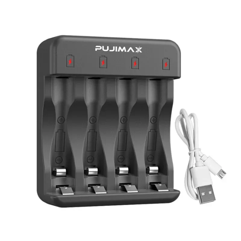 For Rechargeable Nickel-zinc Batteries Smart 4-bay Nickel-zinc Battery Charger with LEDs Charging Cable Smart Fast Charging