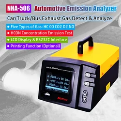 NHA-506 analizzatore di scarico automobilistico Car Truck Bus HC CO CO2 O2 nessun Tester di emissione rilevatore di concentrazione HCON di scarico dell'automobile