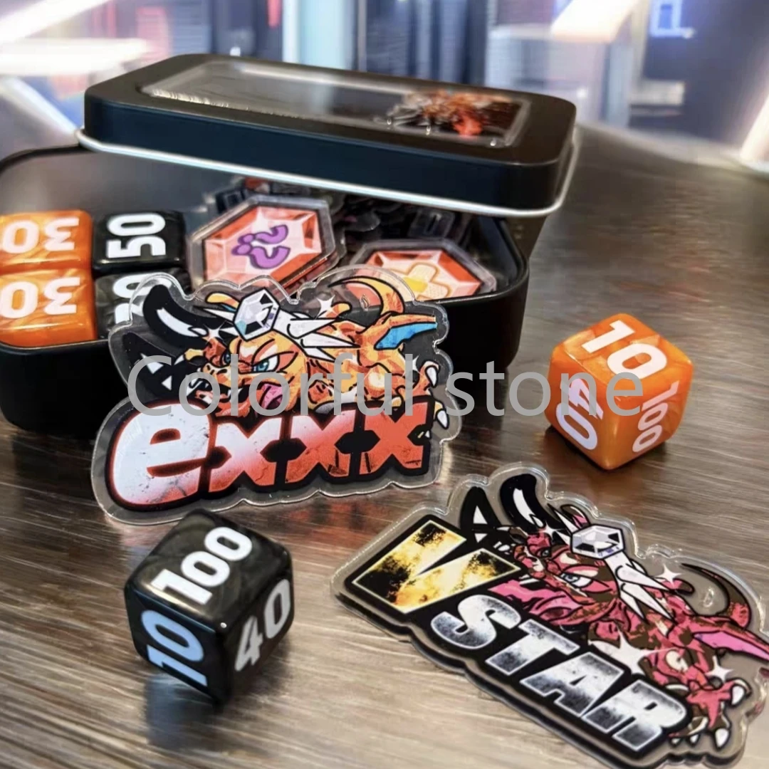 ptcg-pokemon-match-scoring-damage-counter-damage-indicator-terastal-charizard-dice-used-board-vstar-borad-role-playing-game-gift