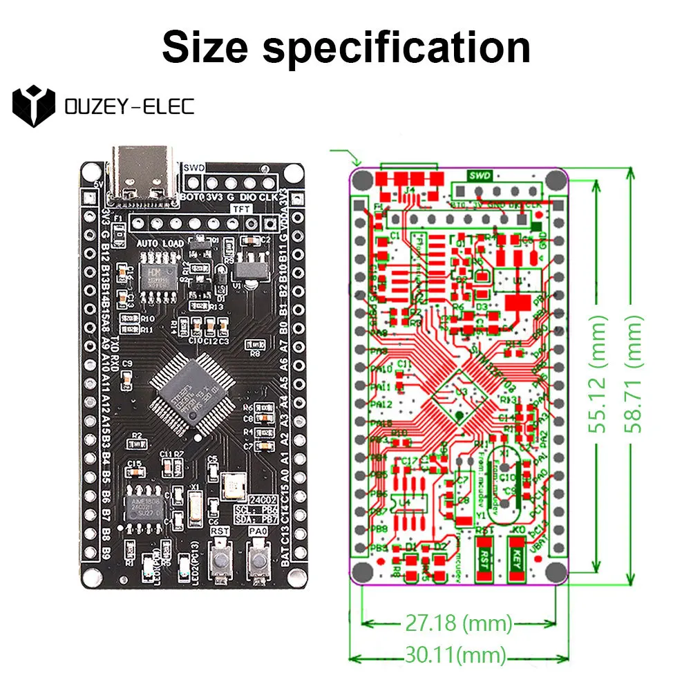 STM32F103C8T6 ARM STM32Minimum System Development Board Module STM32F103C8T6 Core Learning Board for Arduino Upgrade Serial Port