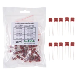 KIT 100PC=10value*10PCS Metallized Polyester Film Capacitors CBB Assortment Kit 100V 10nF ~ 470nF