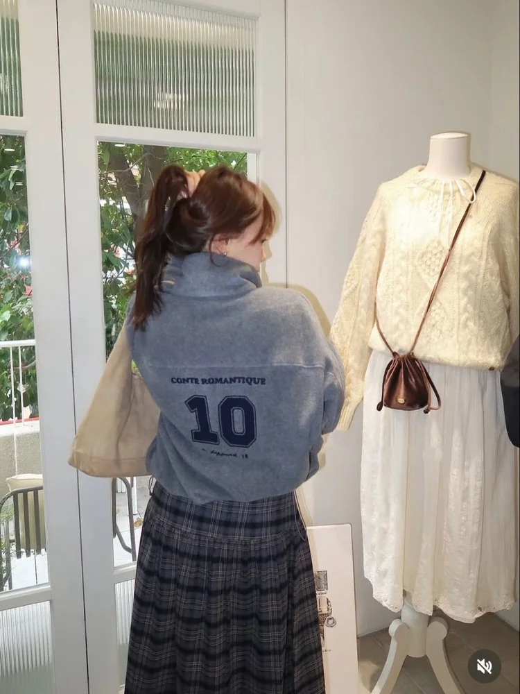 

Limited Edition Dongda Gate DP 25 Winter Casual Fce Jaet Zipper Collar Coat Women's Loose Fit Long Sve Warm Outerwear