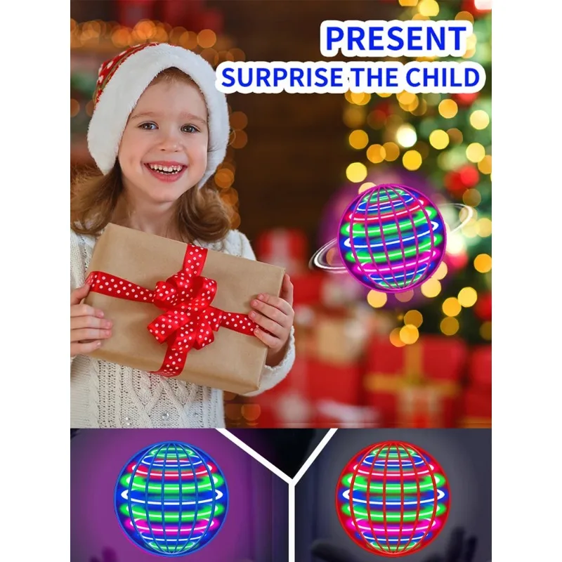 Image of Schwebender Magischer UFO-Flugball mit LED-Beleuchtung, Automatisch Rotierendes Fluggerät, Outdoor-Spielzeug, Geburtstagsgeschenk