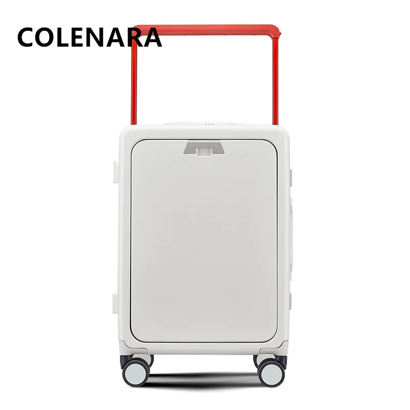 Colenara Roll gepäck Front öffnung Laptop Boarding Case 24 Zoll Aluminium rahmen Trolley Case 20 "USB-Lade koffer