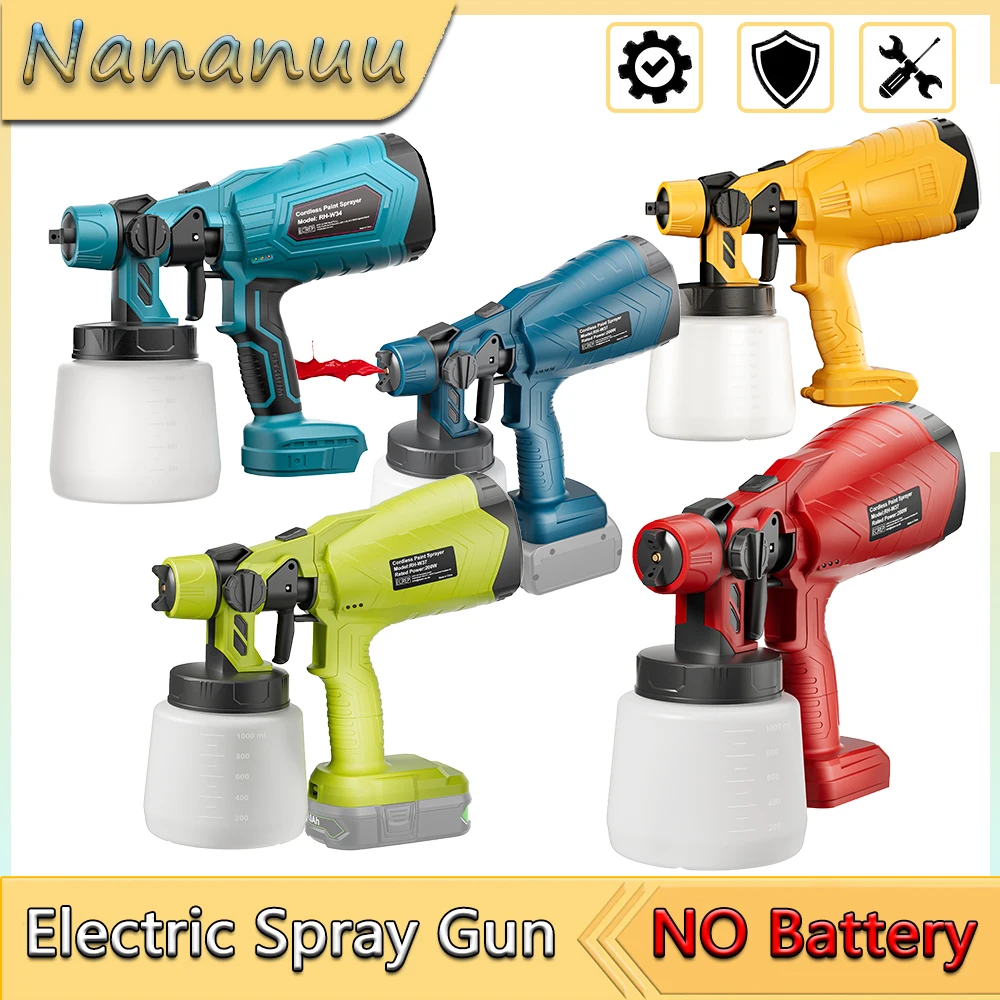

Nananuu Electric Cordless Spray Gun HVLP Paint Sprayer Handheld Spray Gun Auto Furniture Steel Coating Airbrush Compatible