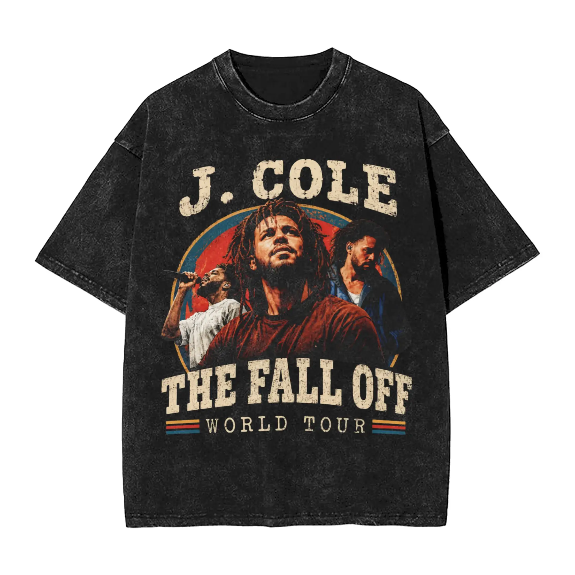 Summer J Cole The Fall Off 2026 Tour Washed T Shirts Merch Harajuku T-Shirts  for Men Women Tee