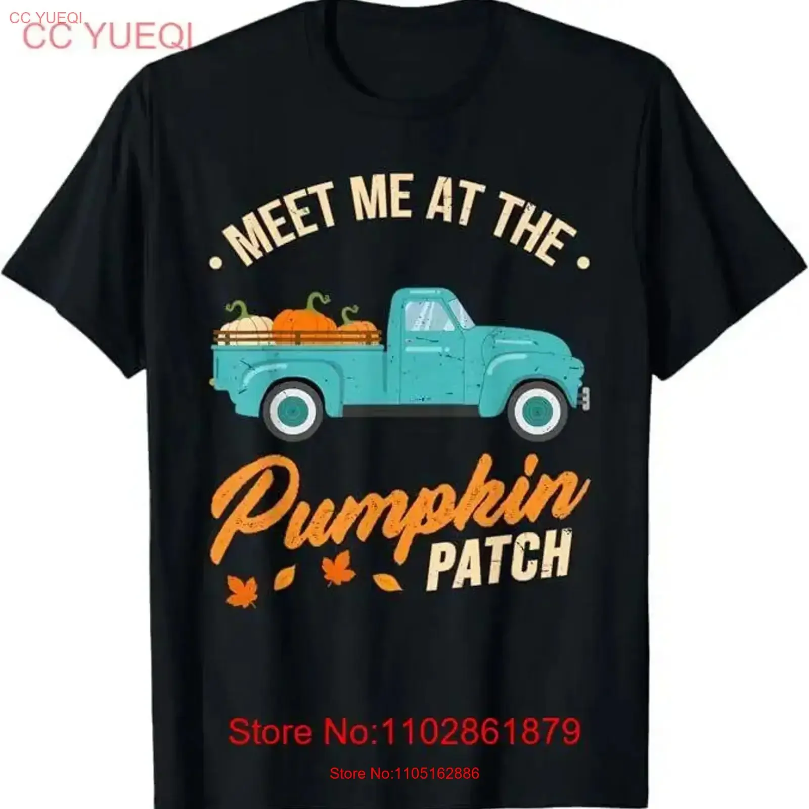 Meet Me At The Pumpkin Patch Truck Halloween Hello Fall 2024 Camiseta vintage lavada para uso diario ropa de diseñador