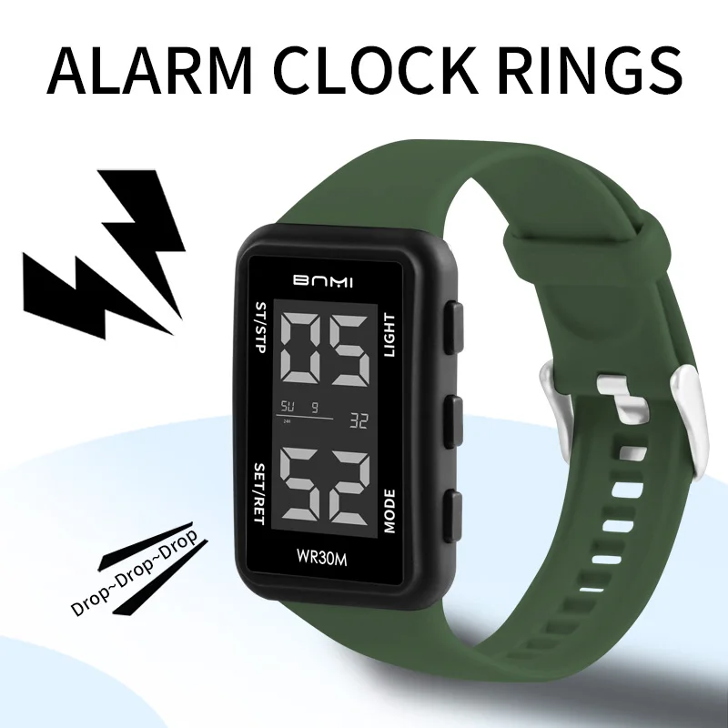 

Мужские спортивные часы ночного видения, водонепроницаемые цифровые часы с календарем, еженедельный светодиодный дисплей, будильник, секундомер, хронограф, оригинальные часы