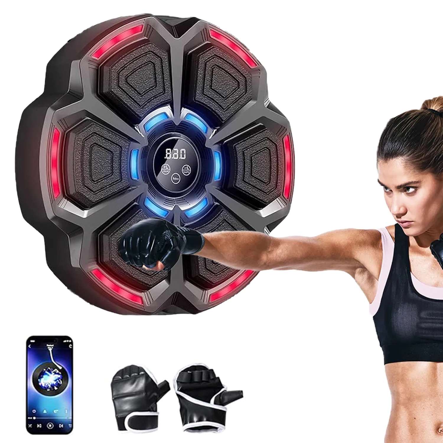 Music Boxing Machine Smart Bluetooth-Compatible Boxing Sports Fitness Boxing Trainer Home Exercise Training Boxing Wall Target