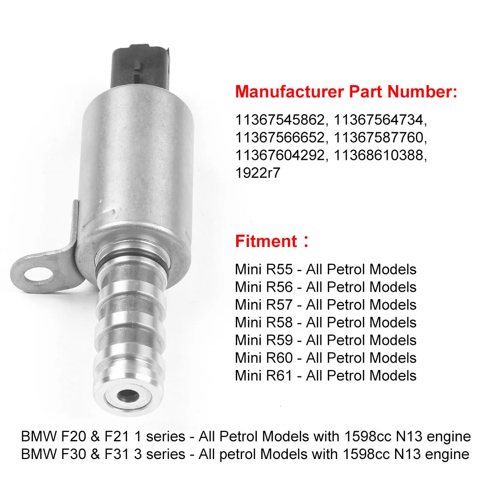 VVT Valve Timing Control Solenoid 11367587760 11368610388 Oil Control Valve for BMW & Mini N12 N13 N14 N16 N18 11367604292