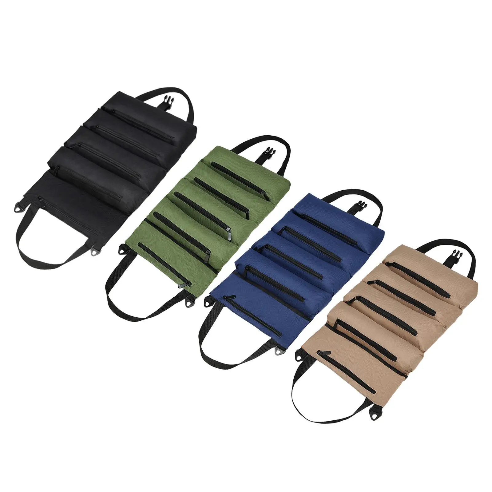 Tool Roll Pouch Tool Organizer Large Capacity 5 Pockets Tool Storage Bag Handbag for Electrician Carpenter Handyman Dad Gifts