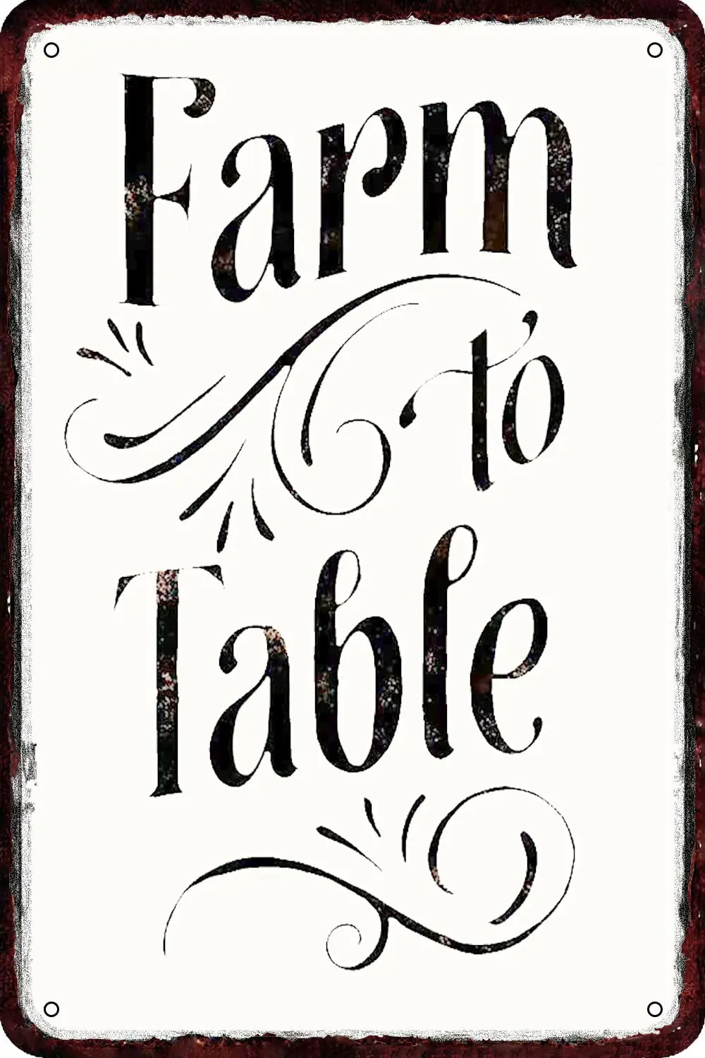 CARNIBELLE Farm to Table Vintage Metal tin Sign Wall Decor Retro Art Funny Decorations for Home Man Cave bedroom 8x12 Inch