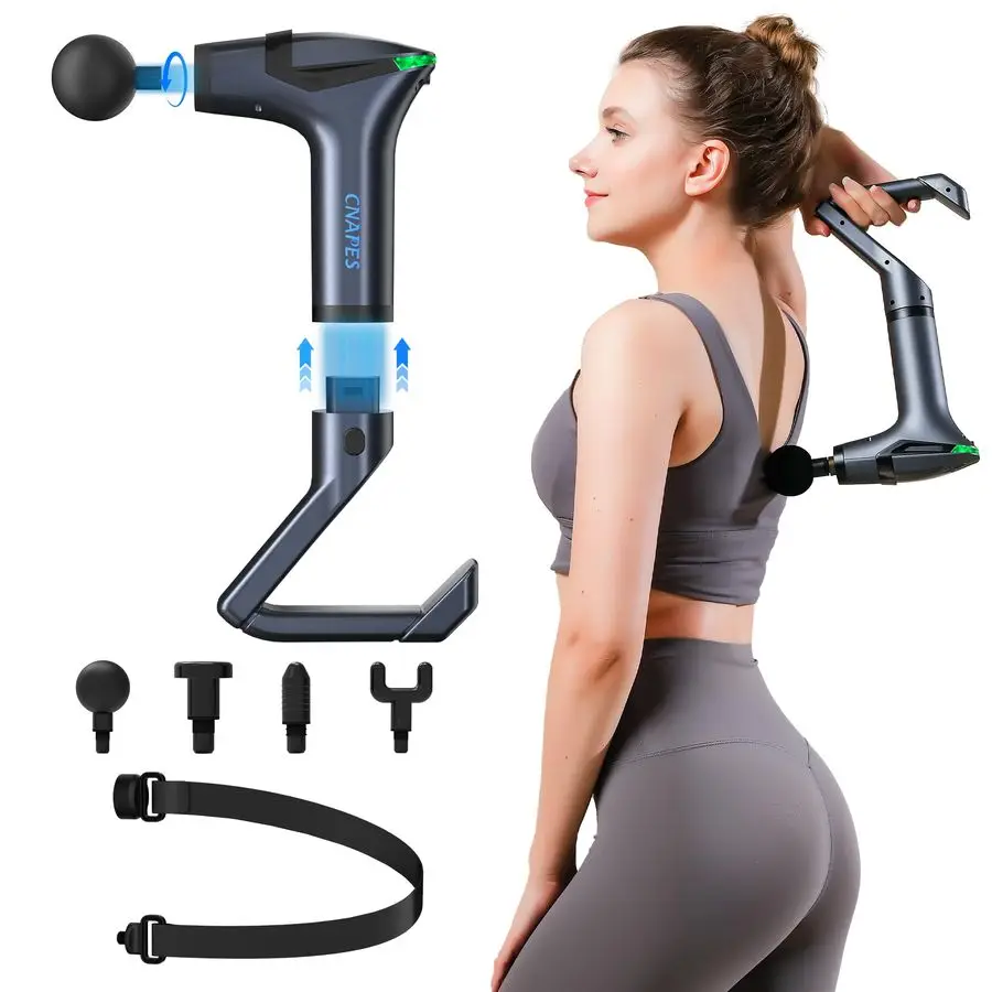 

Massage Gun Deep Tissue with Muscle Massager Belt amp Extended Handle, Handheld Percussion Device for Muscle Neck Back Pain Reli