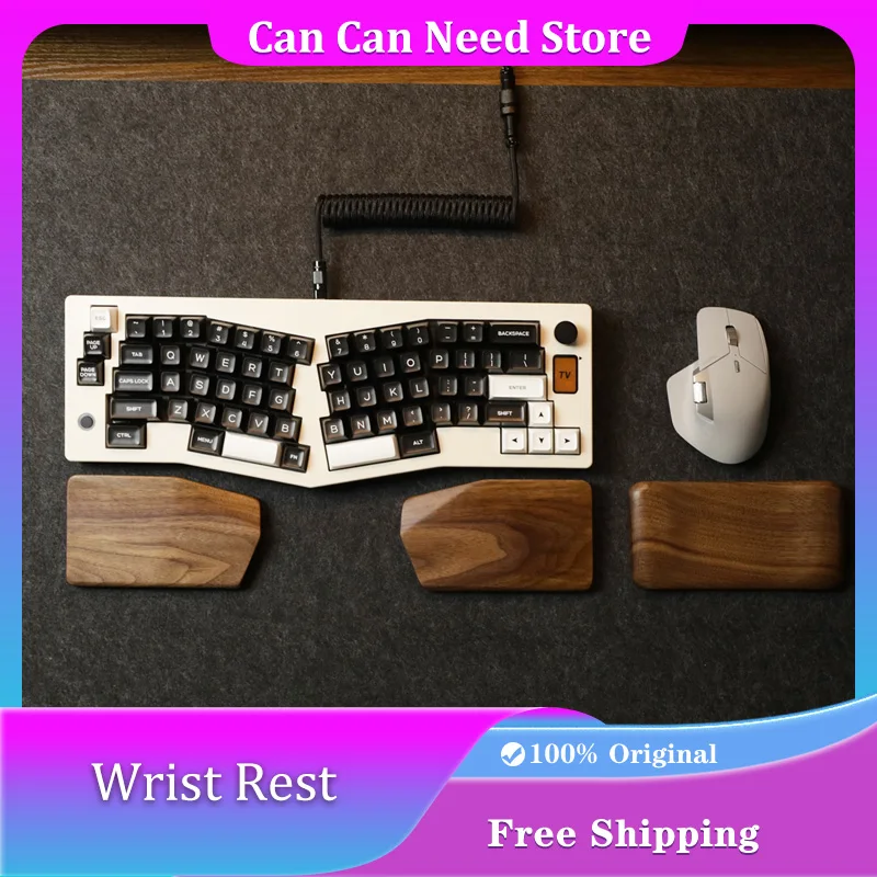

Wspider Walnut Wood Wrist Rest Rainy75 Split Palm Rest MousePad Solid Wood Wrist Custom for Mechanical Keyboard Accessories