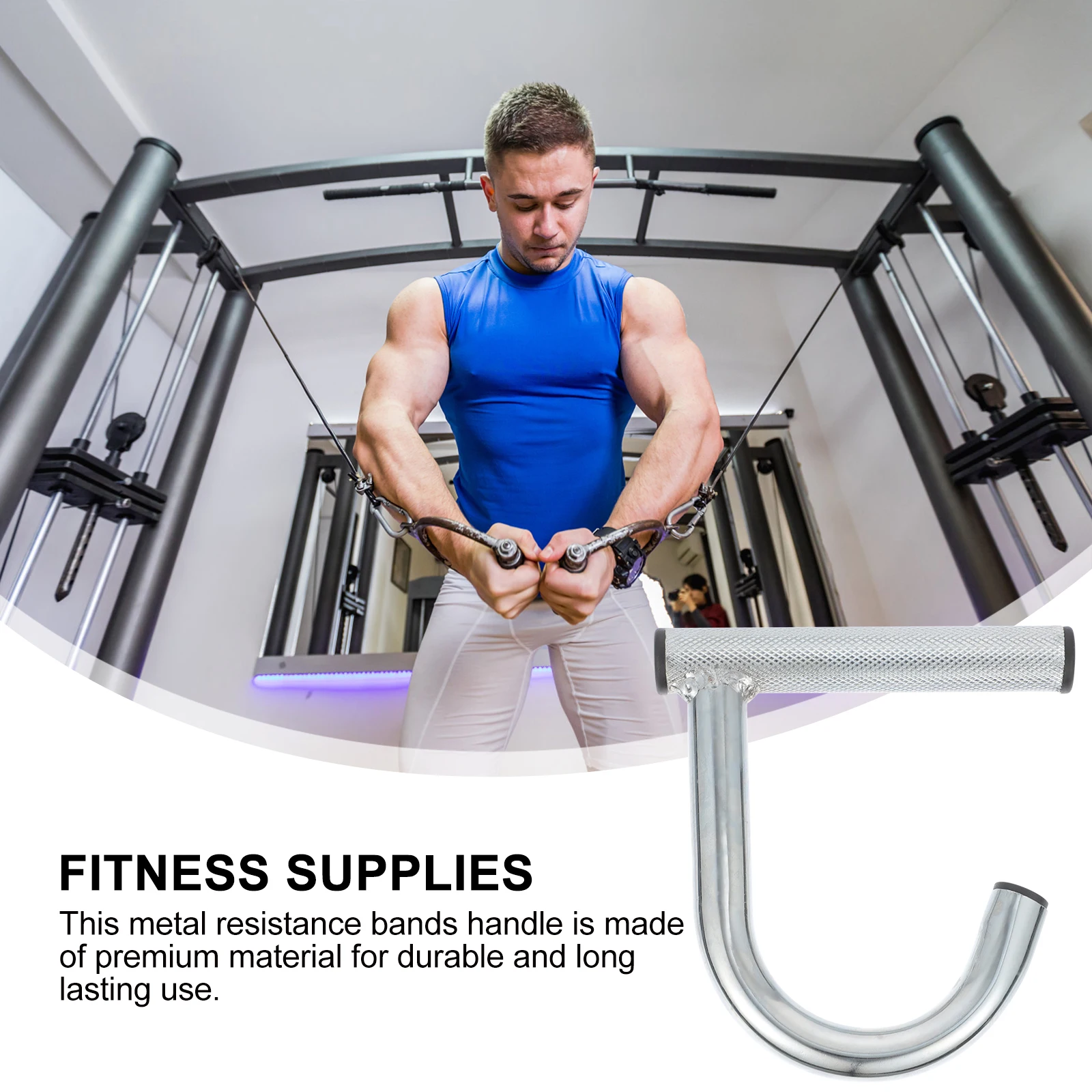 

2Pcs Resistance Bands Handle Metal Training Supplies Anti-Slip Grip for Biceps Triceps Shoulders Workout Fitness Equipment