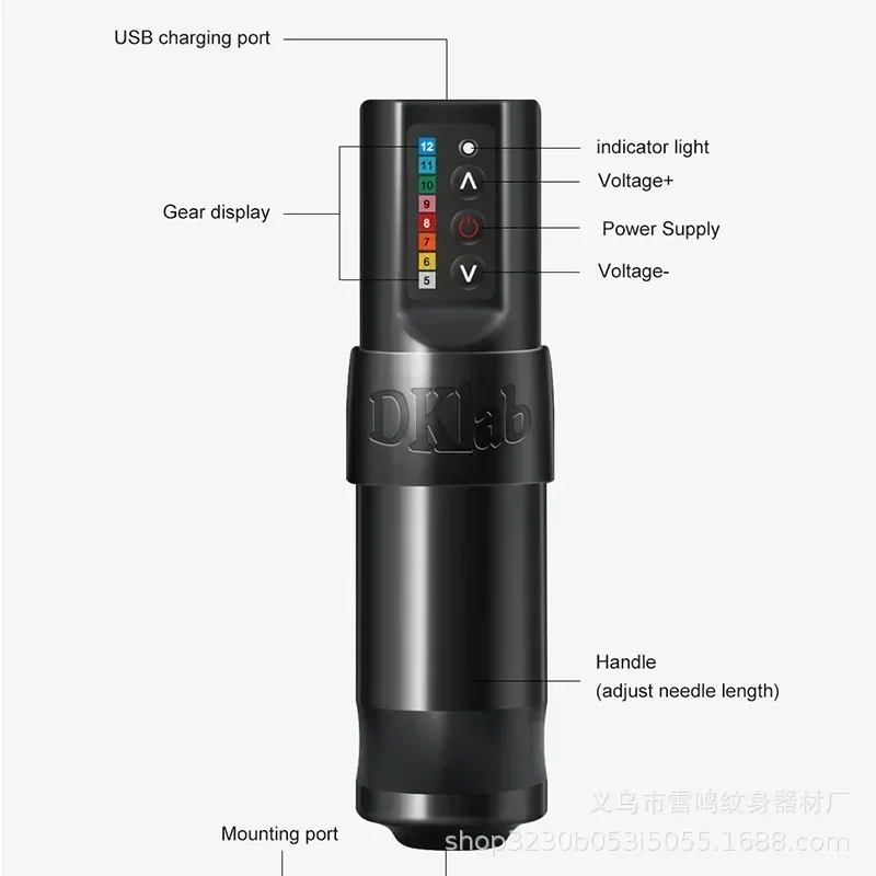 DKLAB DK-W1 Tattoo Machine Pen 2400mAh Professional Wireless All in One Battery Tattoo Pen Coreless Motor Tattoo Supplies Makeup