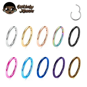 G23 Titanium Nose Piercing F136 Implant Grade 14G 16G 18G 20G Clicker Diaphragm Tragus…