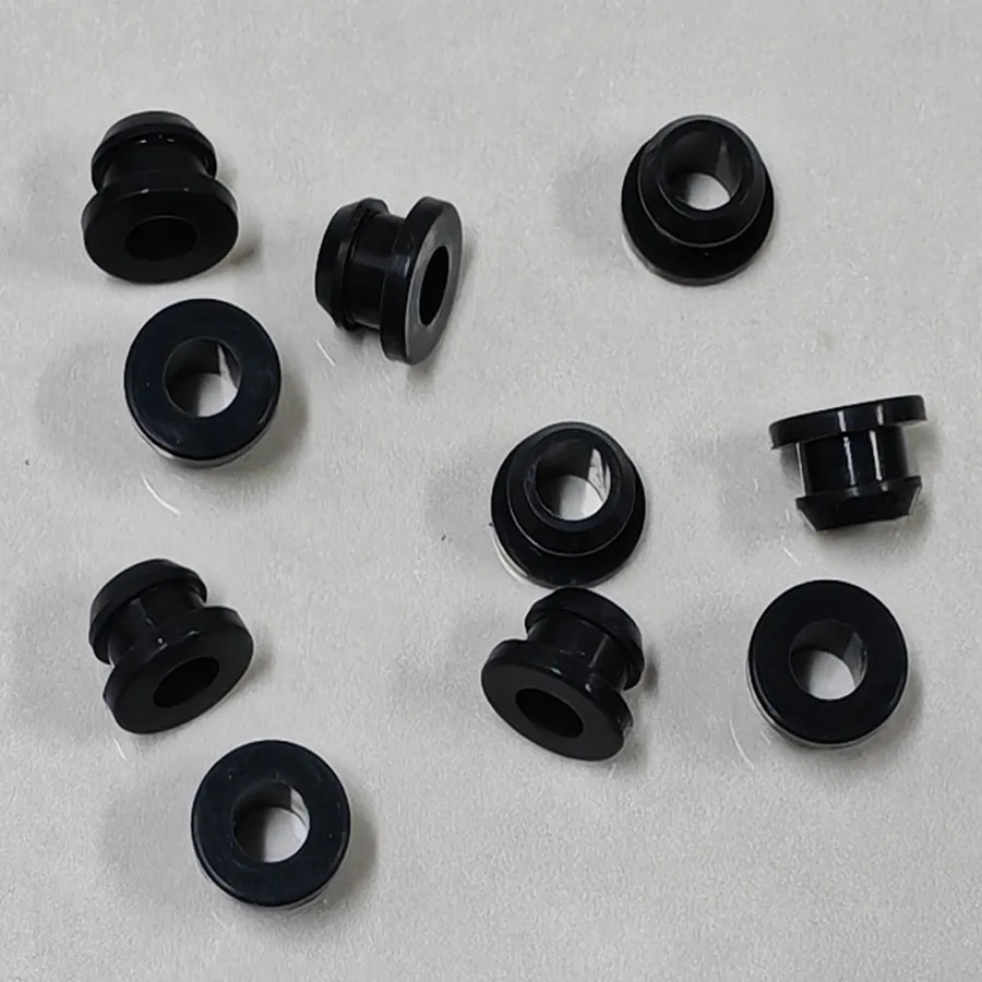 Image of 10 Stück 2-30mm Schwarze Silikon-Gummi-Einsteckdübel Kabelschutz-Buchsen Gummi-Stopfen