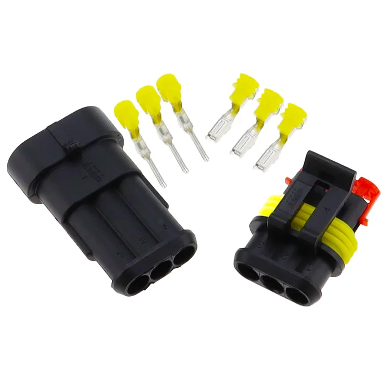 10 Set 3 Pin Female And Male Way Waterproof Electrical Wire Automotive Connector Plug For Car