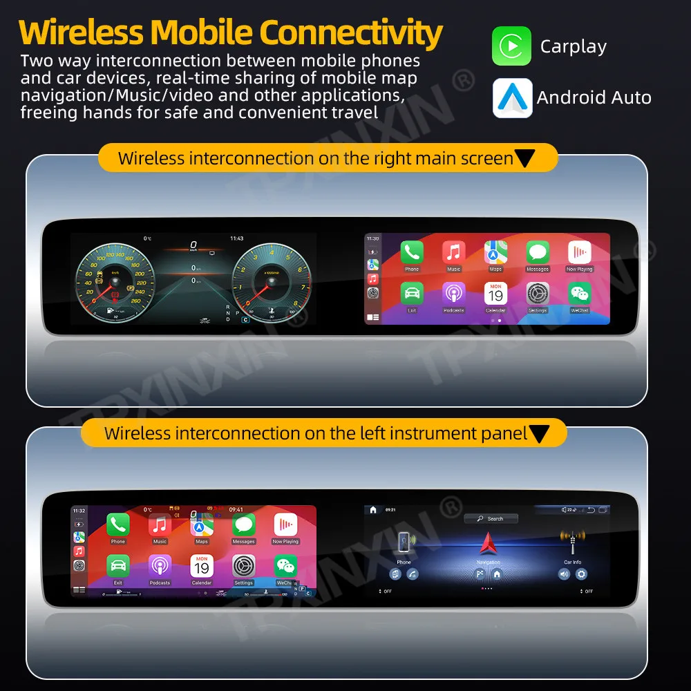 Android Auto Carplay Stereo For Mercedes Benz E Class 2016-2020 Car Radio GPS Navi Tape Recorder 24.6