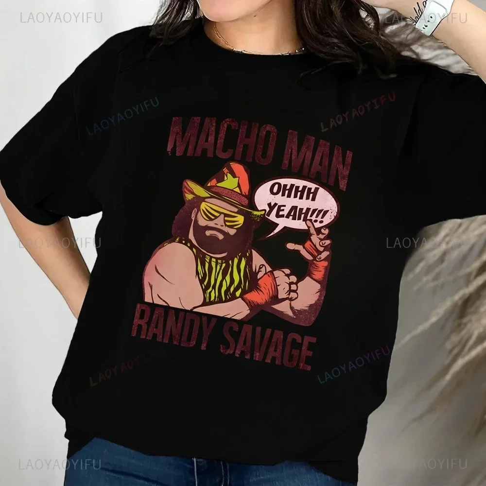 تي شيرت Vintage Macho Madness، تي شيرت مستوحى من المصارعة العتيقة، قمصان مروحة مسمار، قمصان منقوشة للجنسين، هدايا المصارعة