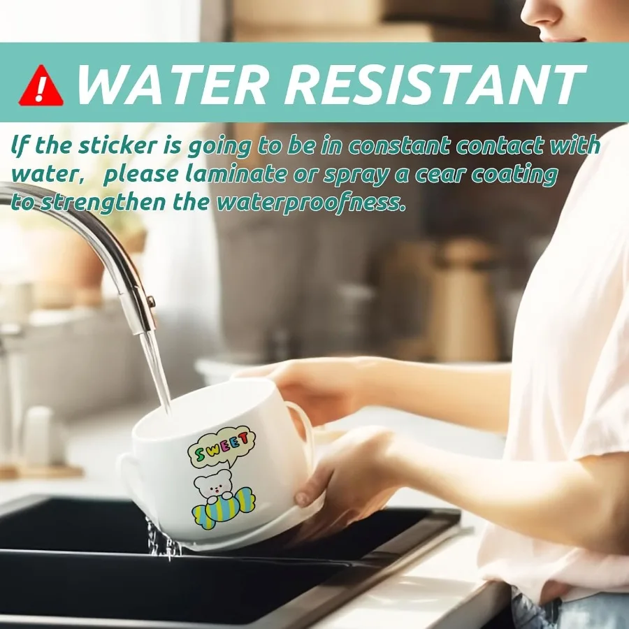 Uinkit 105 fogli di carta adesiva in vinile stampabile premium per stampante a getto d'inchiostro Cricutincluded 100 fogli lucidi e 5 fogli trasparenti