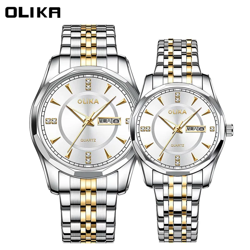 New Stainless Steel Lover Watches Fashion Waterproof Quartz Watch for Men and Woman Couple Watch Lover's Wristwatch Relojes