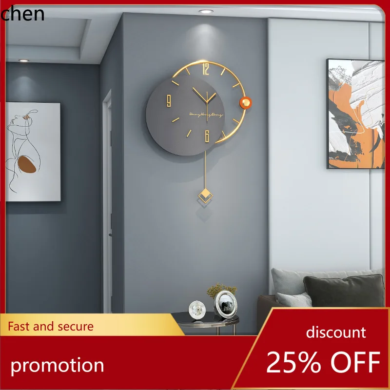 YFY Modern Light Luxury Wall Clock for Living Room, High-end Home Decor,  No Drilling Required, Creative Wall-mounted Timepiece