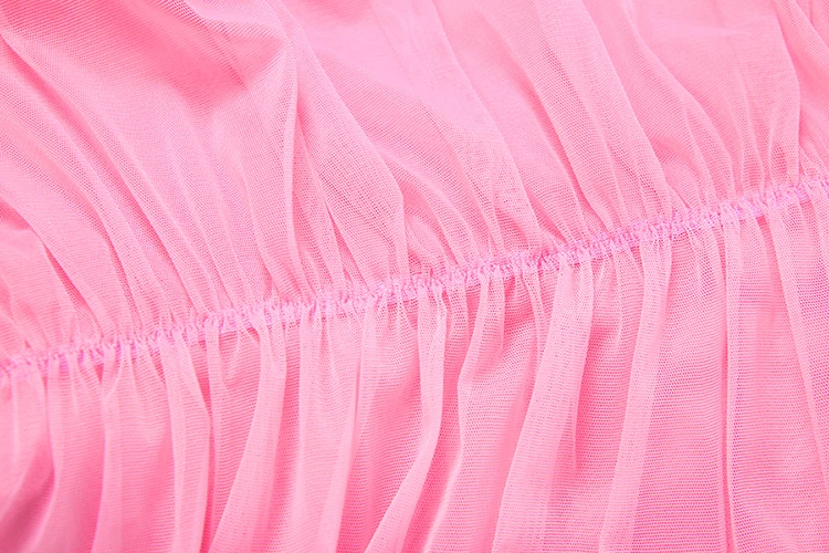 Weird Puss Elegantes Rückenfreies Kleid für Damen mit Tiefem V-Ausschnitt, Neckholder, Gerafftem Rock, Schlitz, Mesh-Patchwork, Sexy Party-Club-Kleid mit Pfirsichfarbenem Po-Effekt – Detail 18