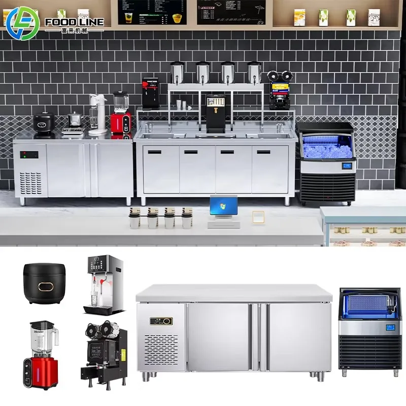 Customized Automatic Milk Tea Making Machine Complete Set Vertical Bubble Tea MakerTurnkey Bubble Tea Store Equipment