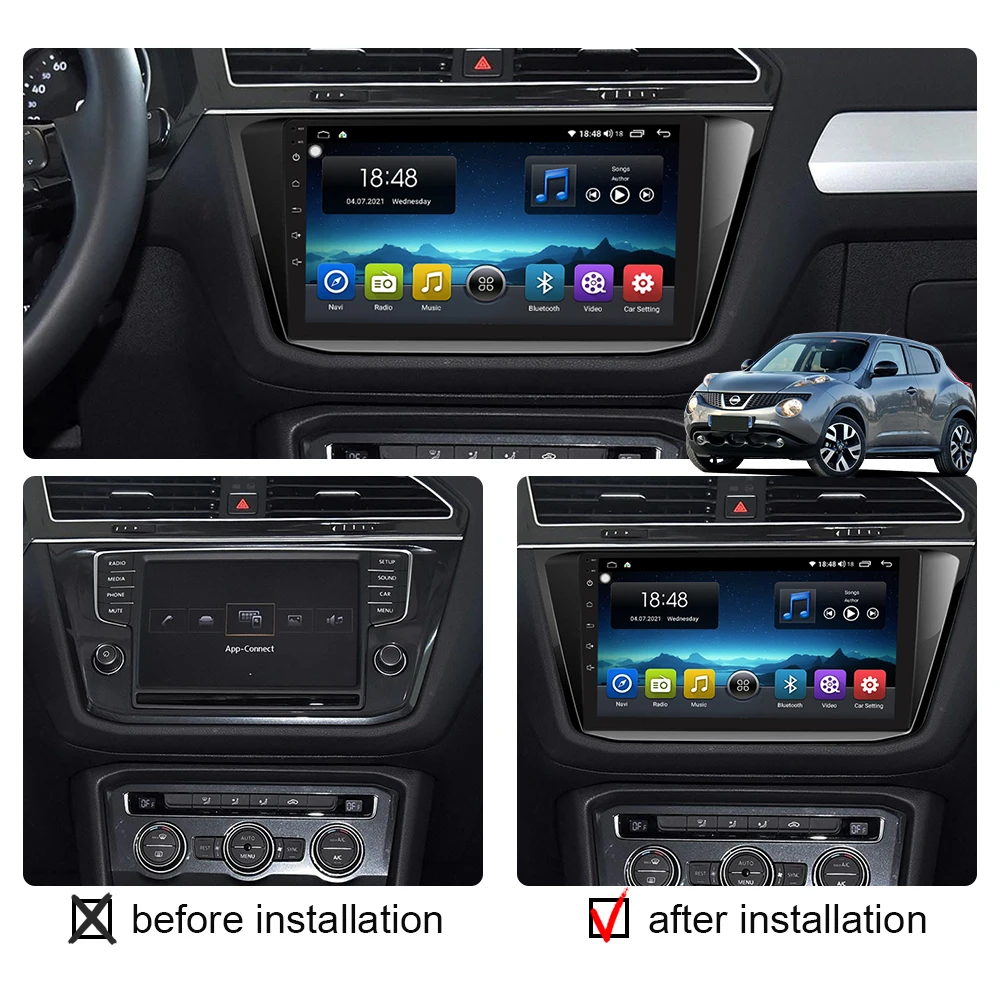 Car Radio Android Carplay Multimedia Player For VW Volkswagen Tiguan 2 Mk 2016-2018 Stereo Autoradio 8G+128G GPS Navigation DSP