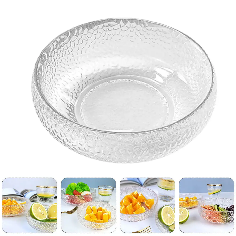 Clear Glass Fruit Bowl Salad Serving Dish for Dessert Rice Noodles Kitchen Tableware Photo Prop