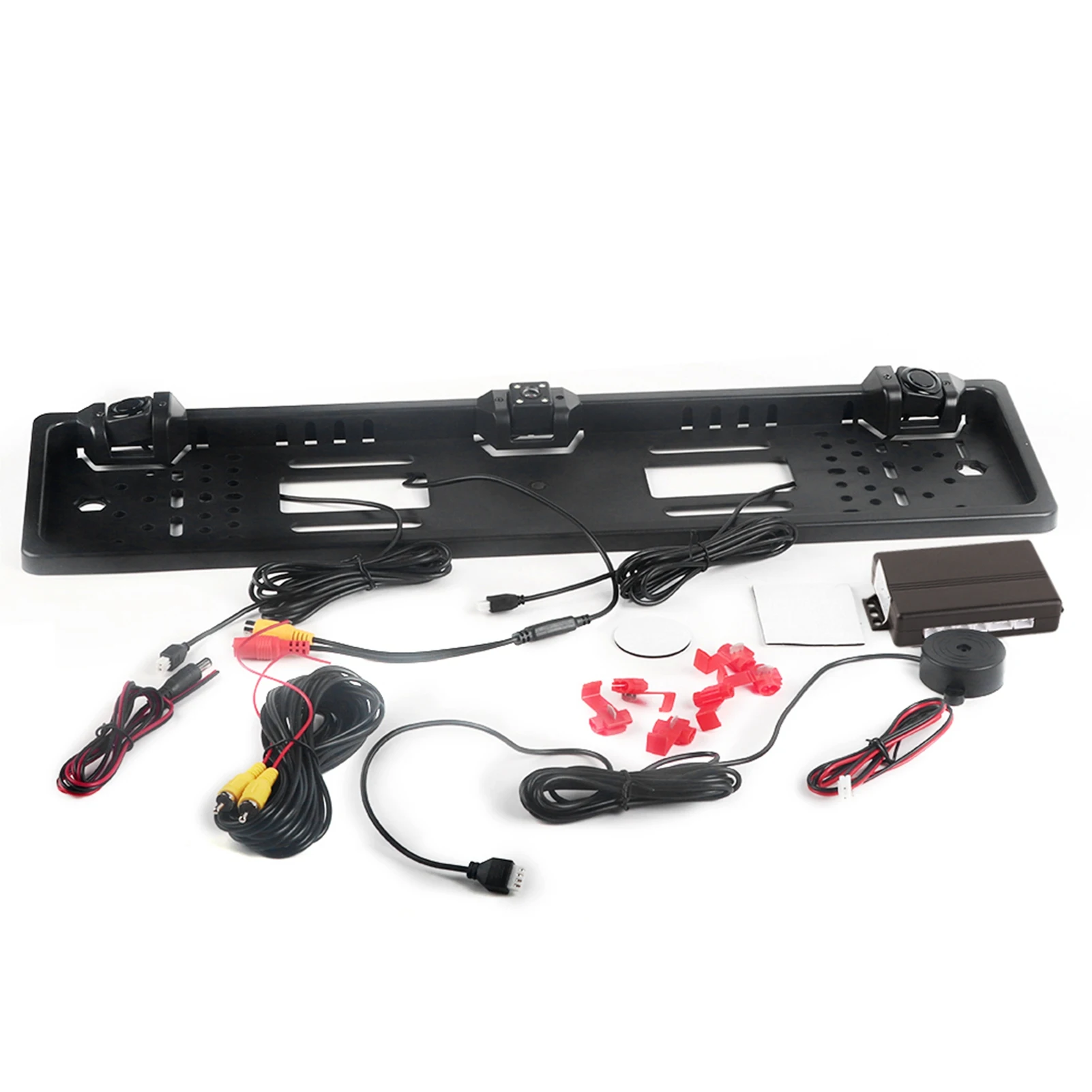 European License Plate Frame 12LED Camera Reversing Display Parking Sensor Car Accessories Reversing System Kit