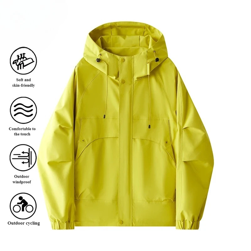 2026 Jacket Men's American Workwear Waterproof Windproof Multi-Pocket Outdoor Coat for Hiking Camping Fishing Urban Adventure