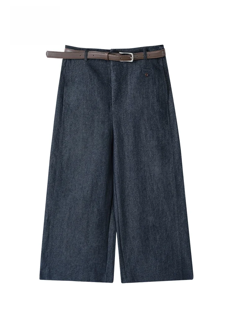 

GOFAR Blue High Waist Wide Leg Jeans Women's Summer New Sle Casual Straight Tube Pants Comfortable Cotton Polyester Blend