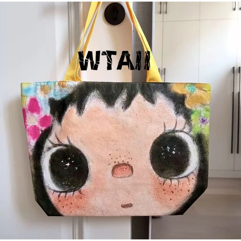 Star Eyes Cartoon Girl Print Umhängetasche, Damen-Einkaufstasche aus PVC mit großem Fassungsvermögen, leichte Einkaufstasche, Einkaufstasche für den Arbeitsweg – Detail 22