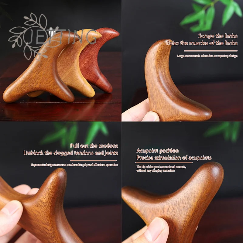 

Hot 1PC Neck Foot Sandalwood Trigger Point Massage Gua Sha Tools Home Gym Professional Therapy Massage Tool For Back Leg Hand Fa